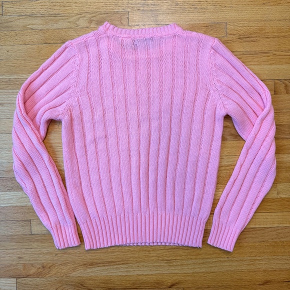 Vintage 80s Pink Cable Knit Sweater - Picture 8 of 9